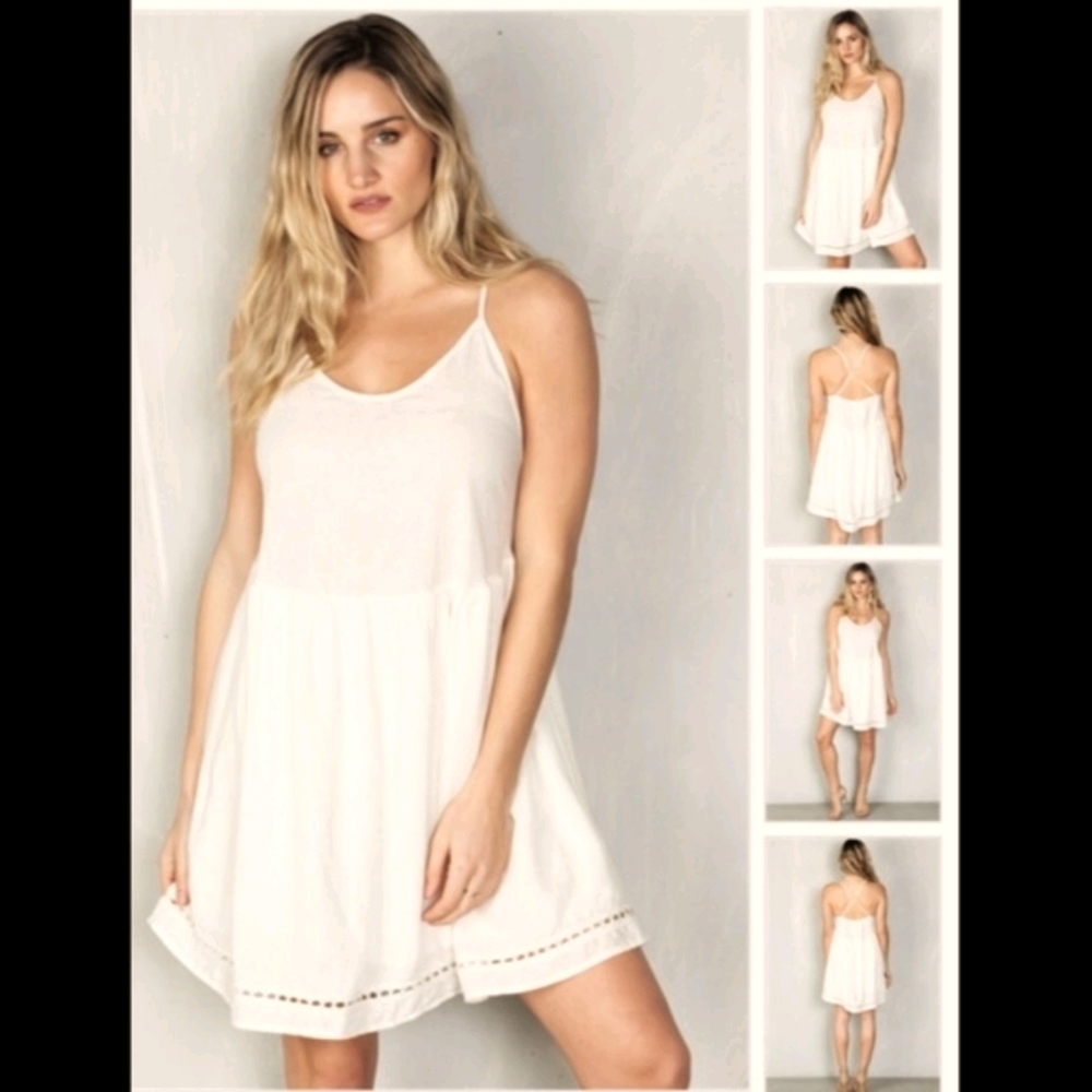 Cream/Off-White Boho linen dress
